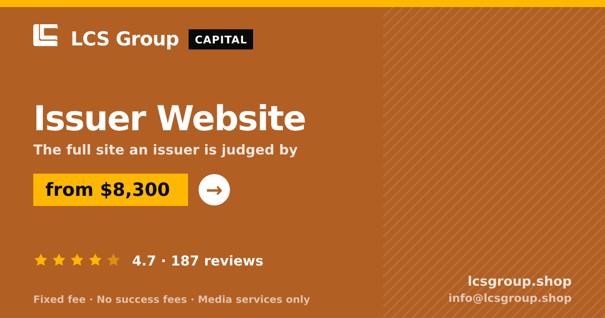 Issuer Website — from $8,300, rated 4.7/5 across 187 reviews. LCS Group Shop.